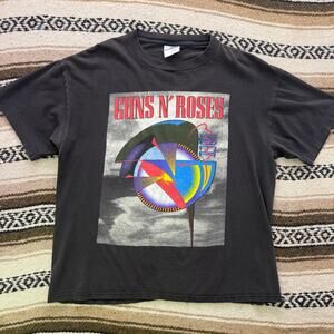 Vintage 1992 Brockum Guns N' Roses Coma World Tour Black Band Tee Shirt Sz XL